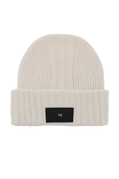 Y-3 Y-3 beanie hat in ribbed wool with logo patch