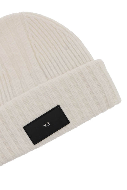 Y-3 Y-3 beanie hat in ribbed wool with logo patch