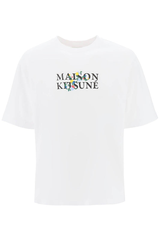 Maison Kitsune Maison kitsune flowers logo oversized t-shirt