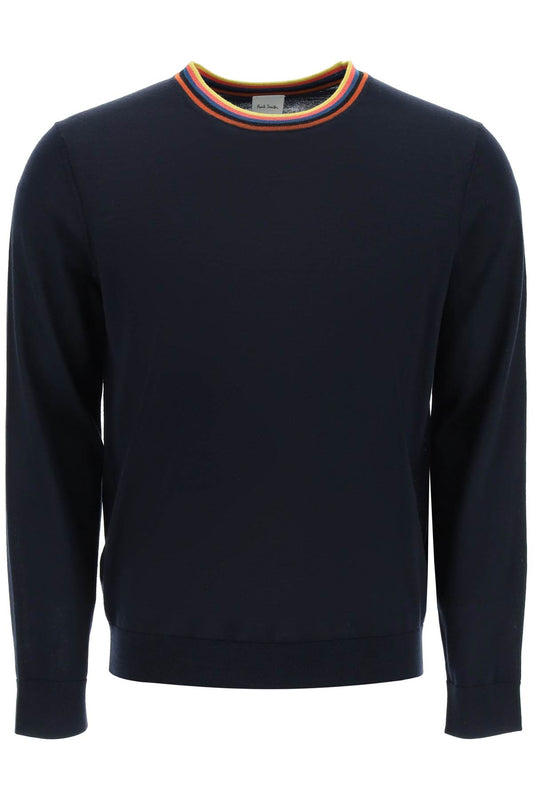 Paul Smith Paul smith merino wool sweater with tricolour detail