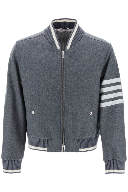 Thom Browne Thom browne "4-bar varsity jacket in wool mel