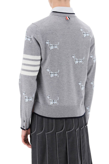 Thom Browne Thom browne 4-bar sweater with hector pattern