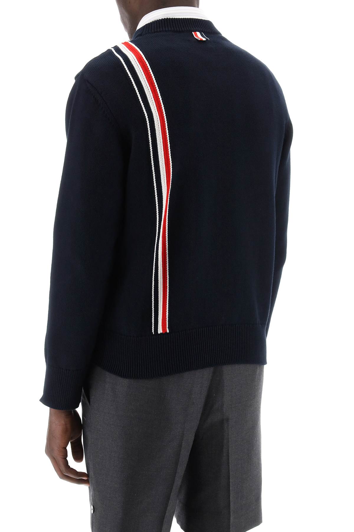 Thom Browne Thom browne cotton pullover with rwb stripe