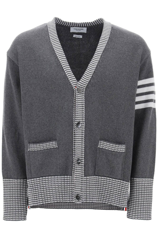 Thom Browne Thom browne cotton cardigan with hector intarsia