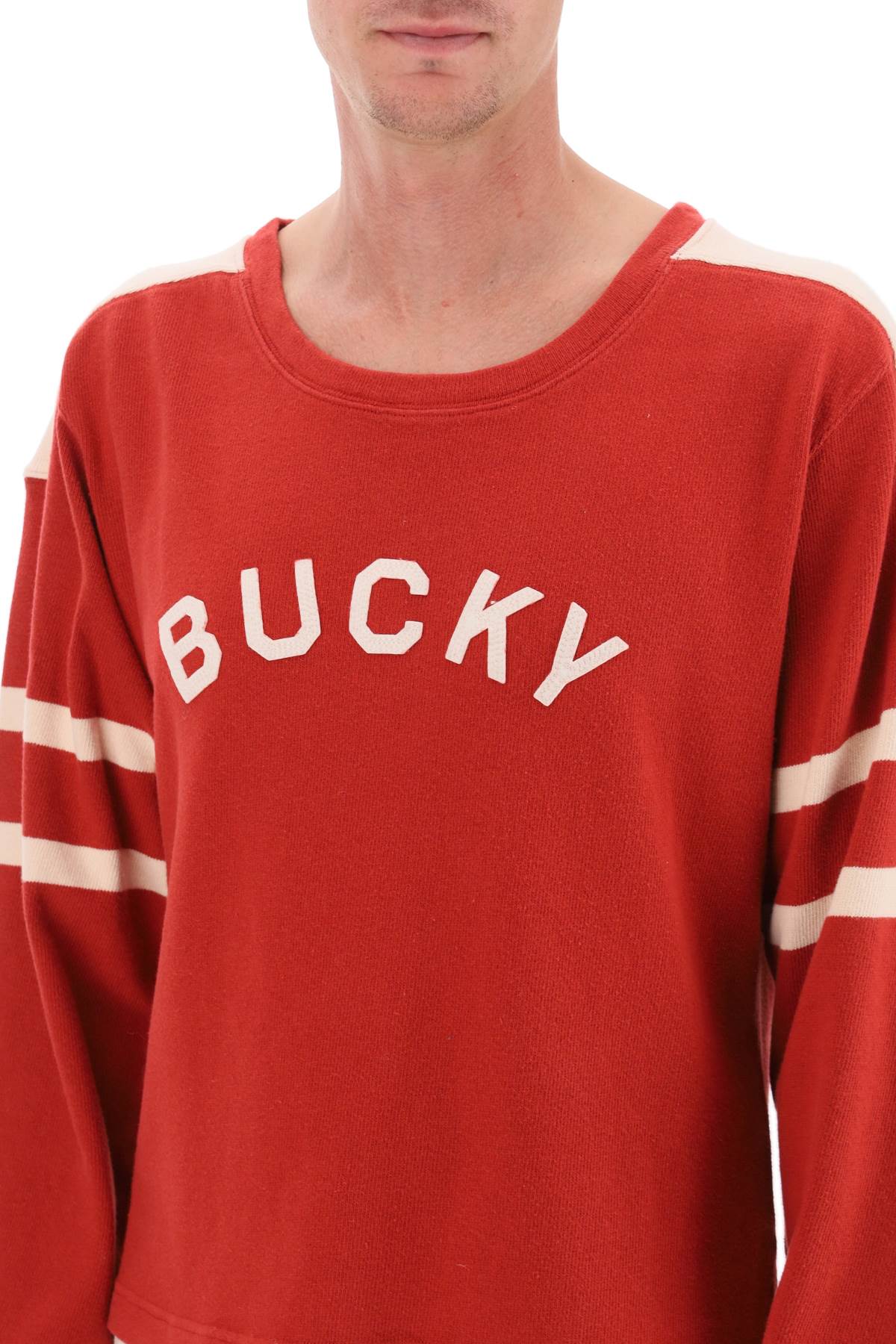 Bode Bode bucky two-tone cotton sweater