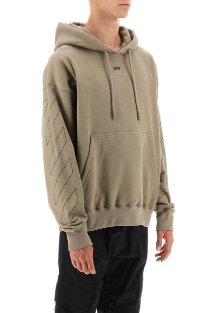 Off-White Off-white hoodie with topstitched motifs