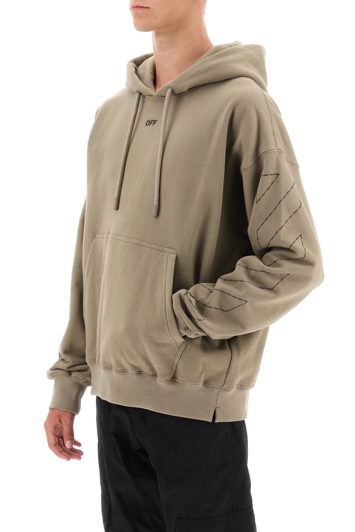 Off-White Off-white hoodie with topstitched motifs