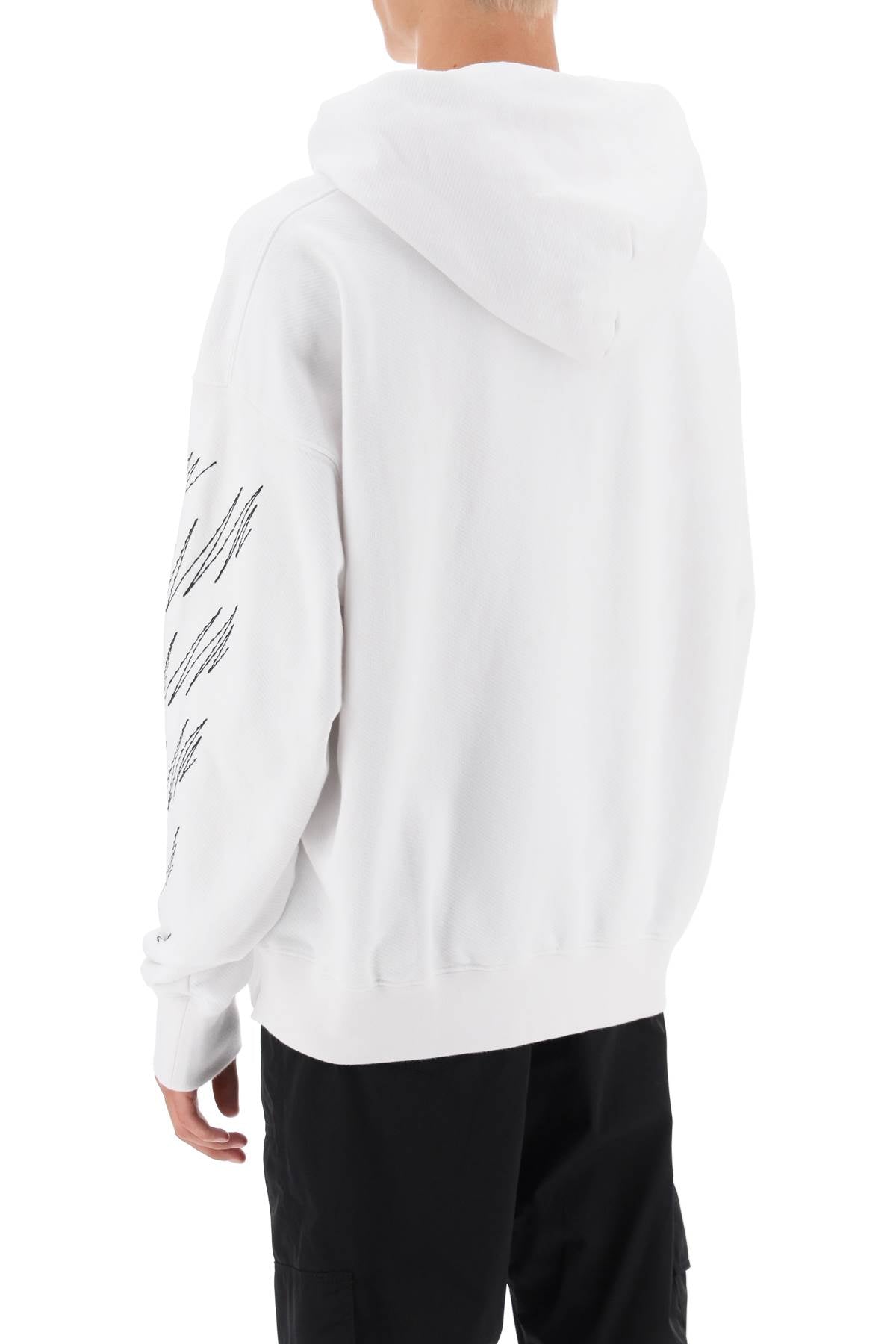 Off-White Off-white hoodie with contrasting topstitching
