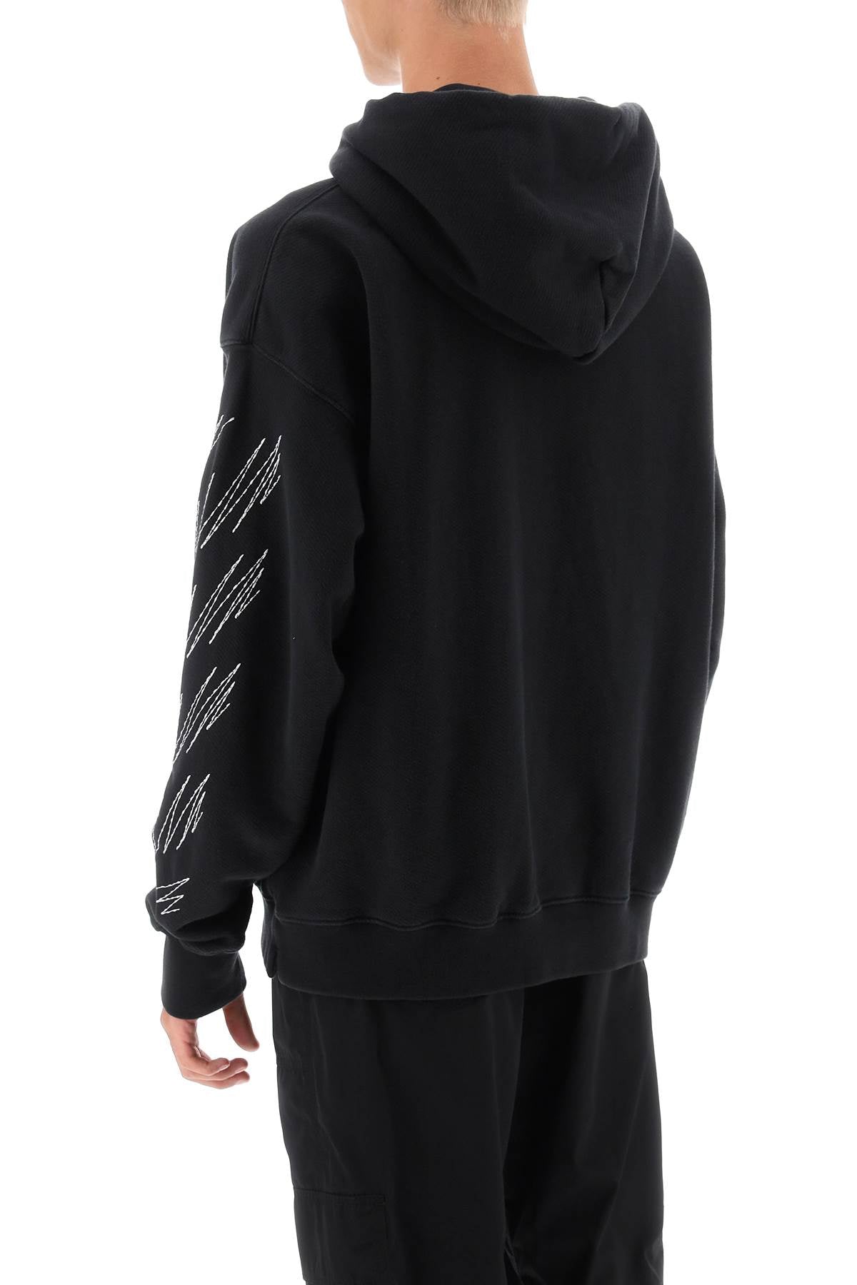 Off-White Off-white hoodie with contrasting topstitching