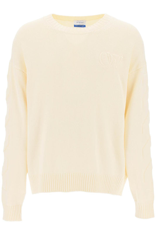 Off-White Off-white sweater with embossed diagonal motif