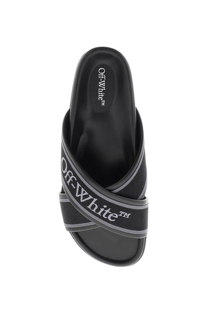 Off-White Off-white embroidered logo slides with