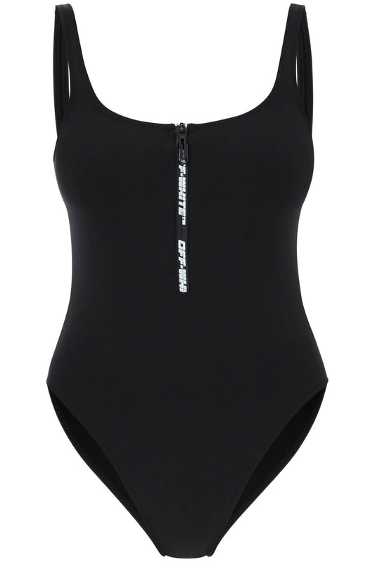 Off-White Off-white one-piece swimsuit with zip and logo