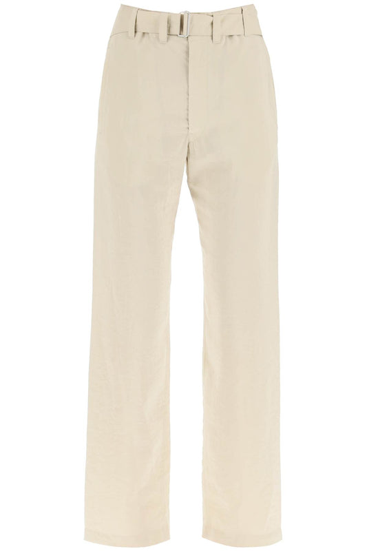 Lemaire Lemaire belted pants in dry silk