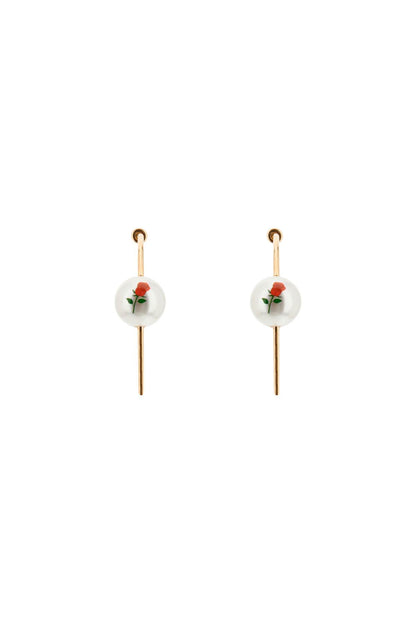 Saf Safu Saf safu 'pearl & roses' hoop earrings