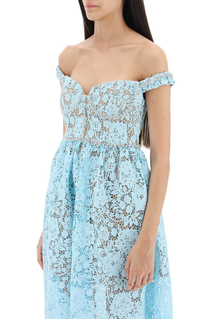 Self Portrait Self portrait midi dress in floral lace with crystals