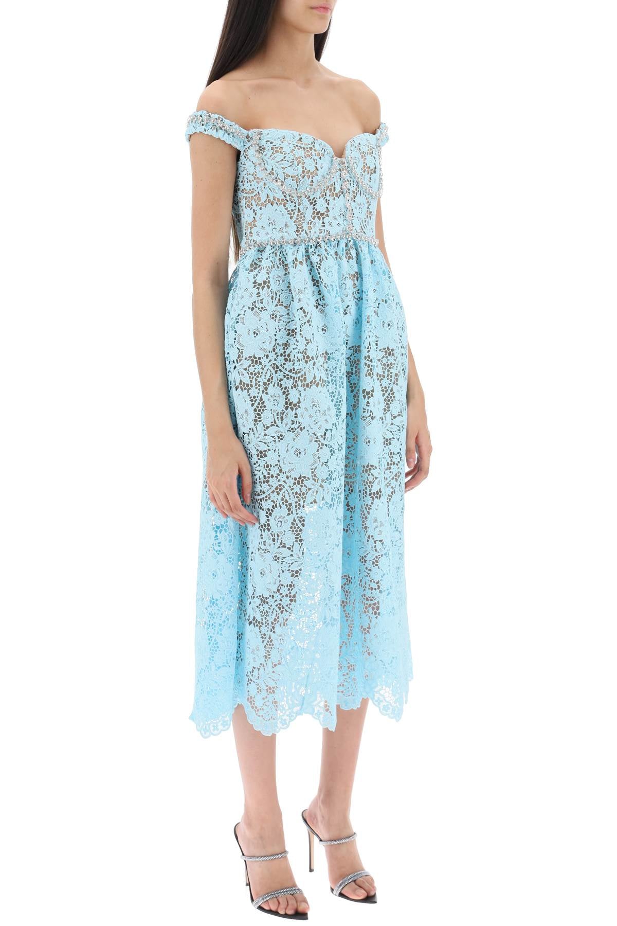 Self Portrait Self portrait midi dress in floral lace with crystals