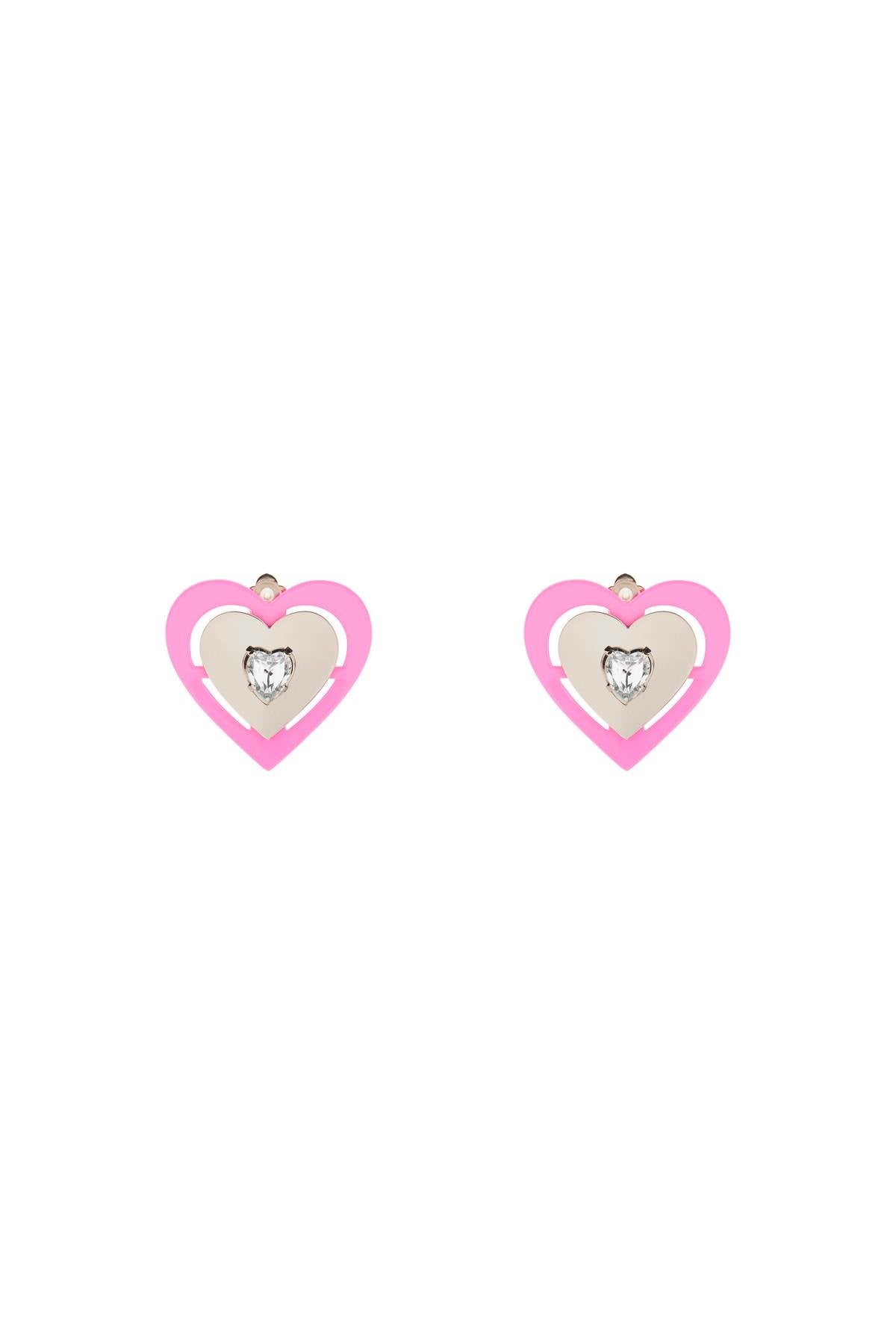 Saf Safu Saf safu 'pink neon heart' clip-on earrings