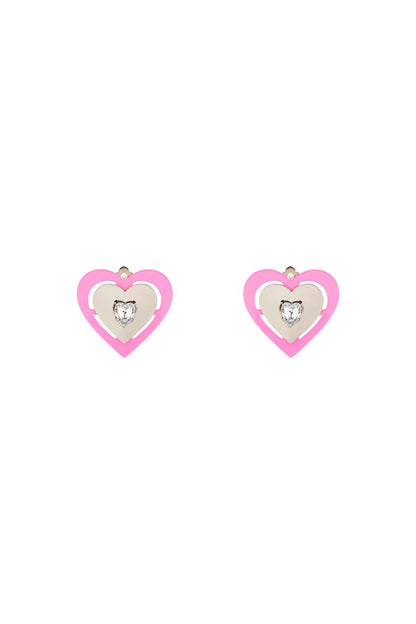 Saf Safu Saf safu 'pink neon heart' clip-on earrings