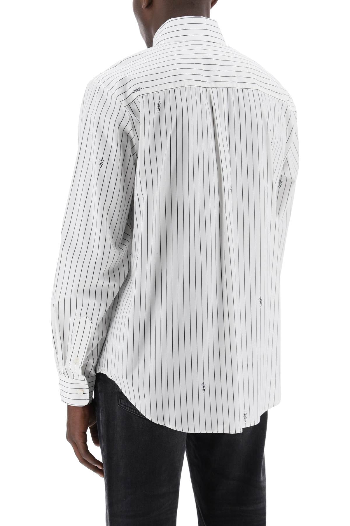 Amiri Amiri striped shirt with staggered logo