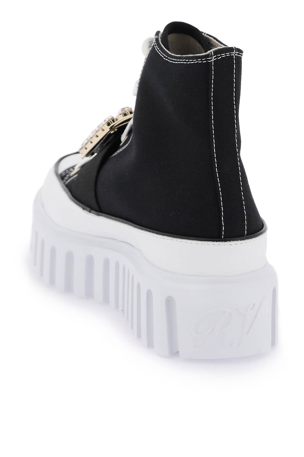 Roger Vivier Roger vivier viv' go-thick canvas high-top sneakers with buckle