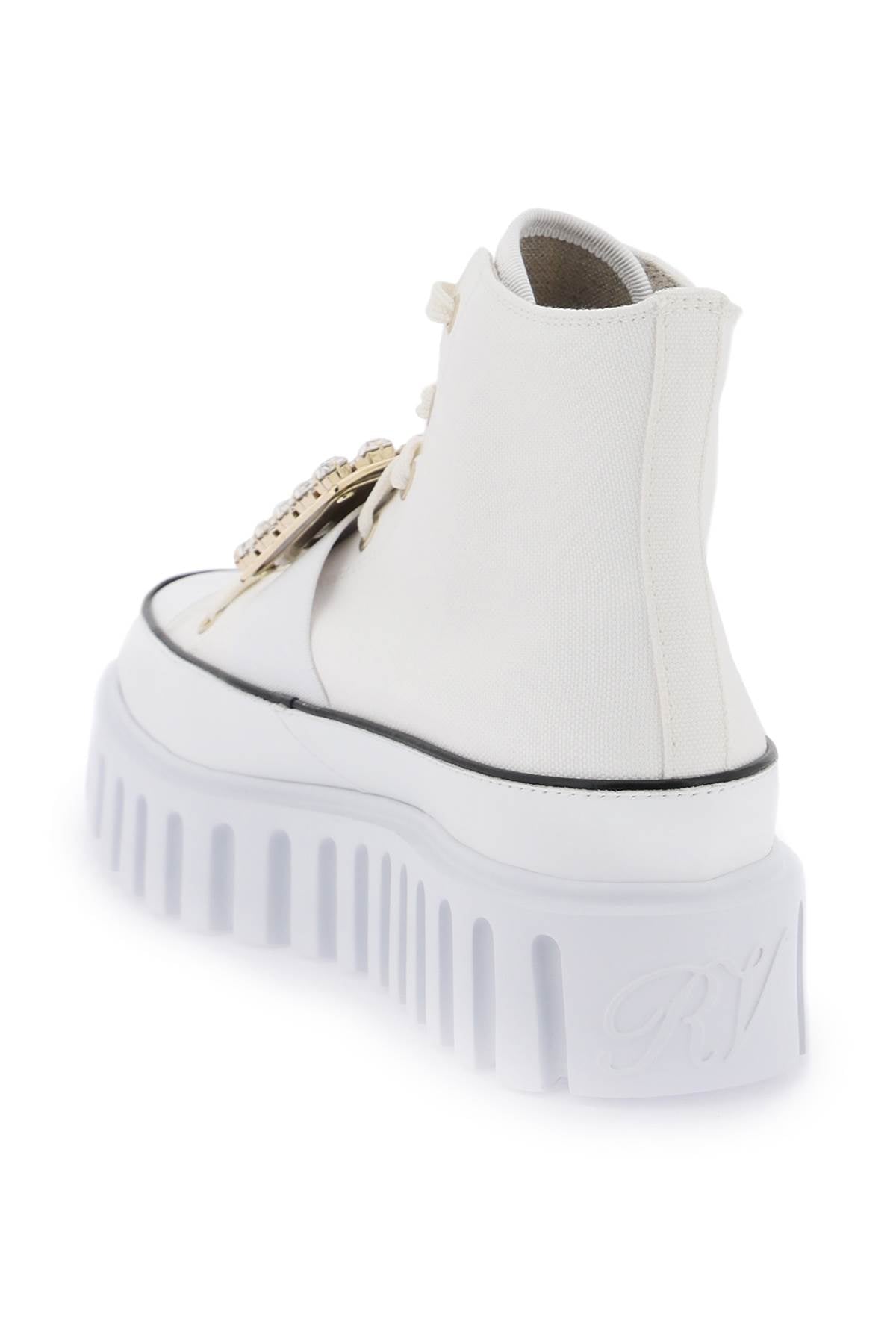 Roger Vivier Roger vivier viv' go-thick canvas high-top sneakers with buckle