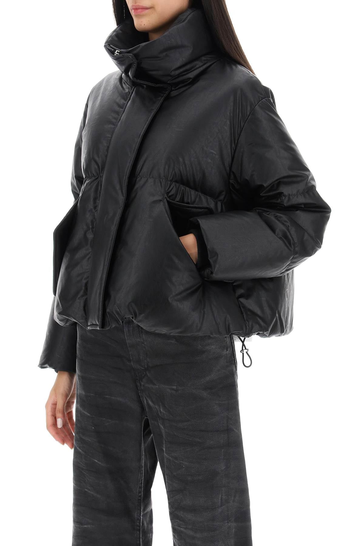 MM6 Maison Margiela Mm6 maison margiela faux leather puffer jacket with back logo embroidery