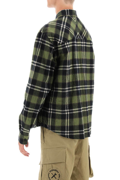 Dsquared2 Dsquared2 check flannel shirt with rubberized logo