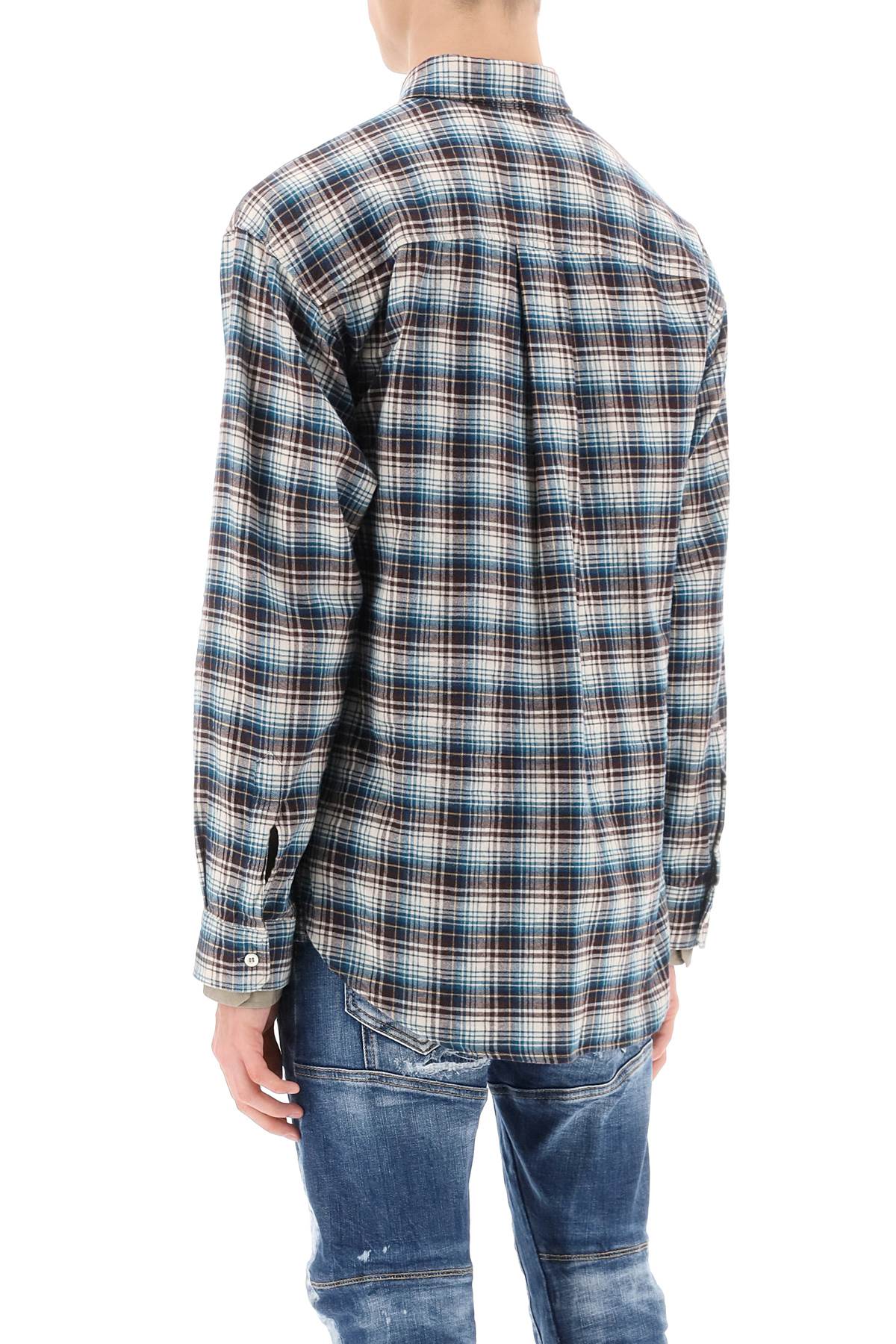 Dsquared2 Dsquared2 check shirt with layered sleeves