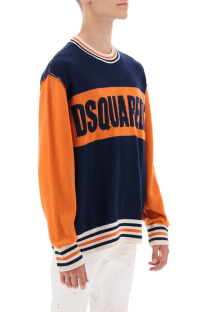 Dsquared2 Dsquared2 college sweater in jacquard wool