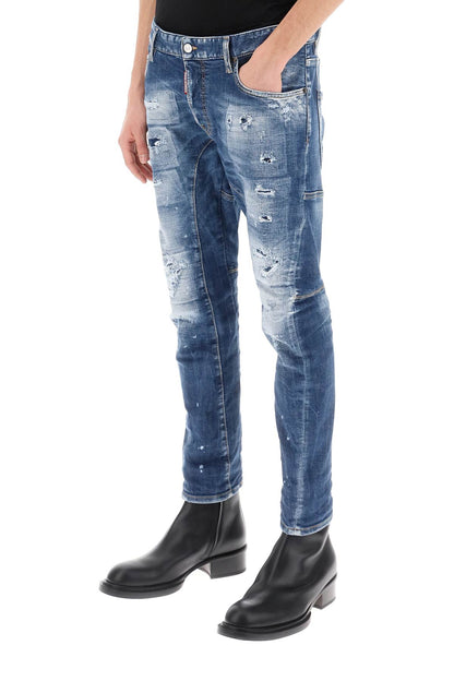 Dsquared2 Dsquared2 medium mended rips wash tidy biker jeans