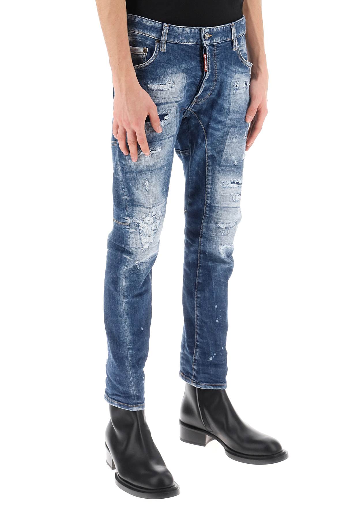 Dsquared2 Dsquared2 medium mended rips wash tidy biker jeans