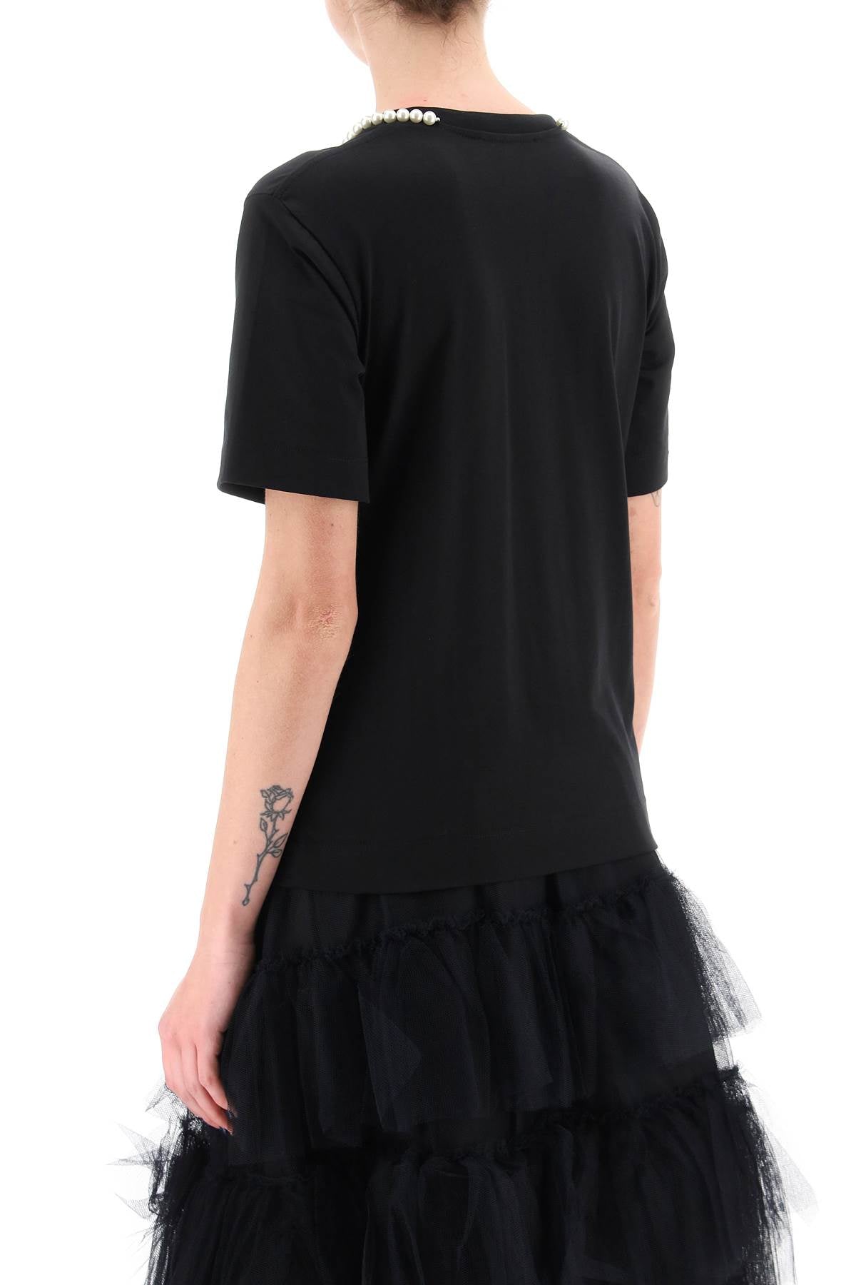 Simone Rocha Simone rocha t-shirt with heart-shaped cut-out and pearls