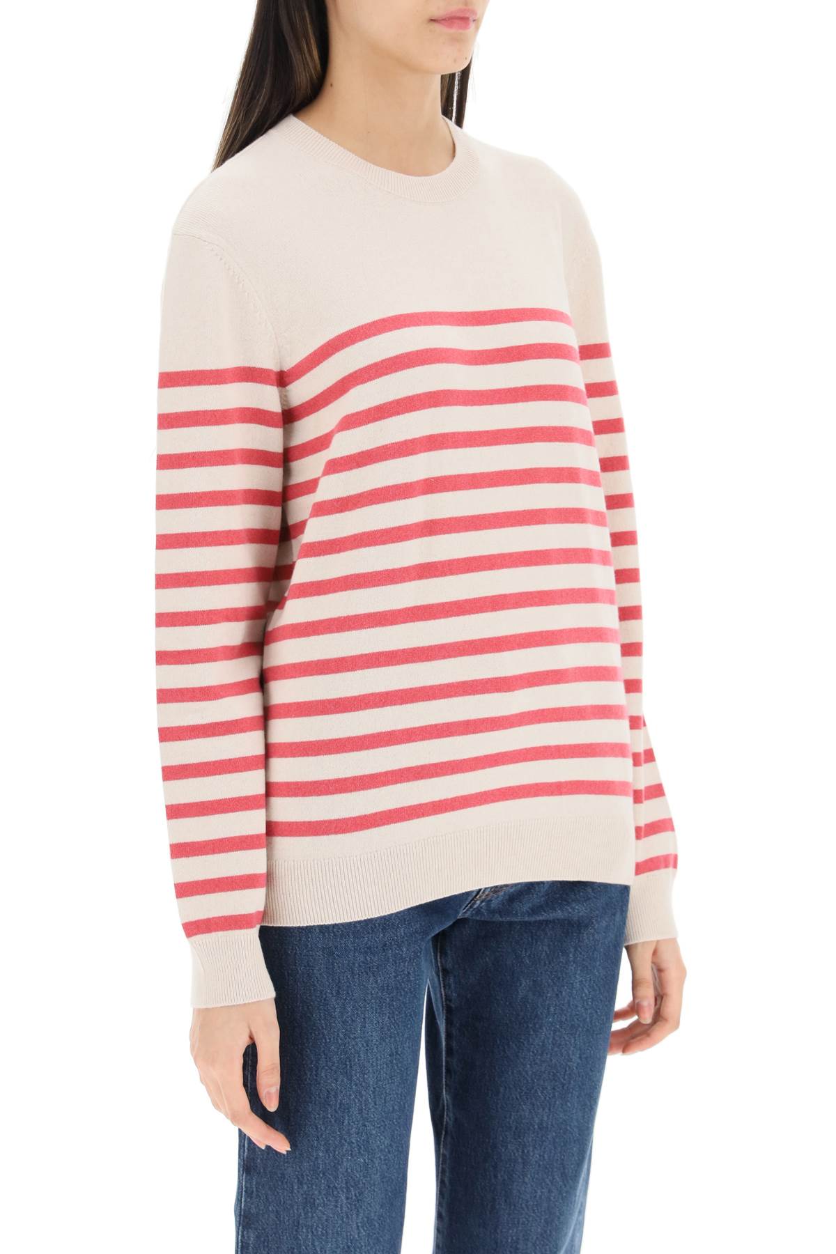 A.P.C. A.p.c. 'phoebe' striped cashmere and cotton sweater