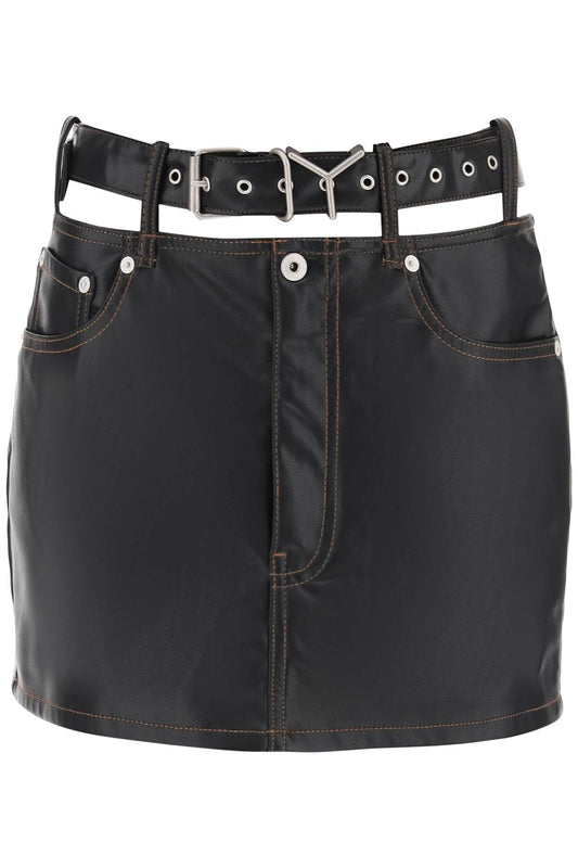 Y Project Y project y belt faux leather mini skirt