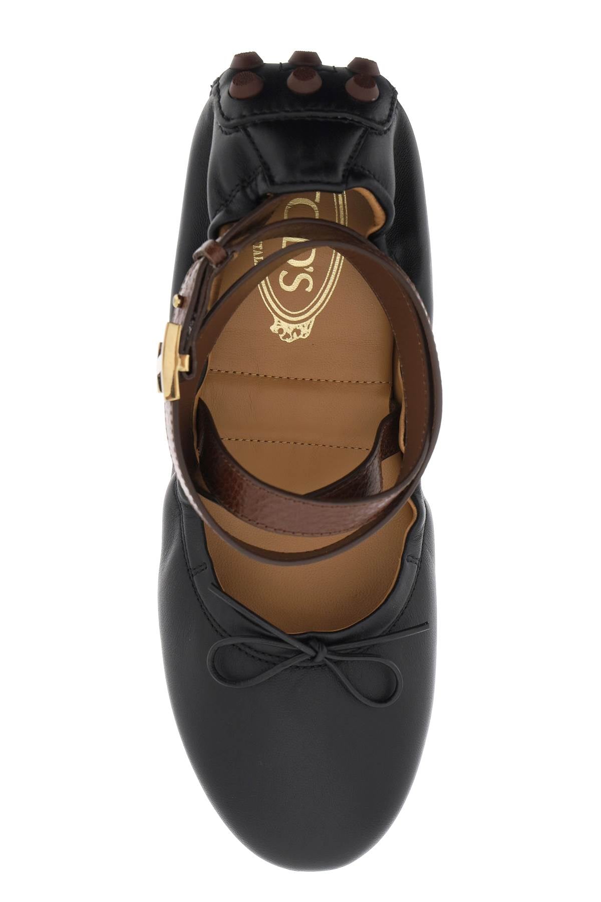 Tod'S Tod's bubble leather ballet flats shoes with strap