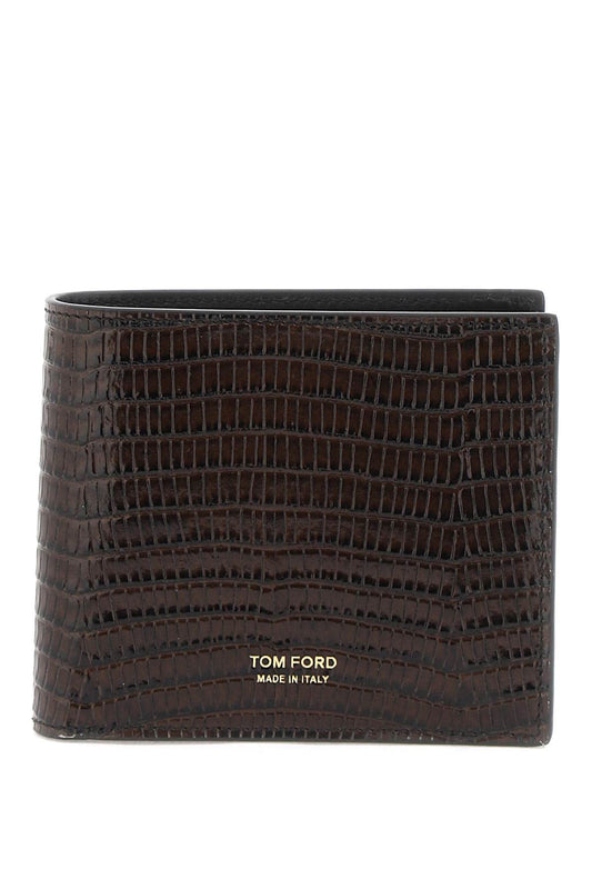 Tom Ford Tom ford crocodile print leather wallet with eight